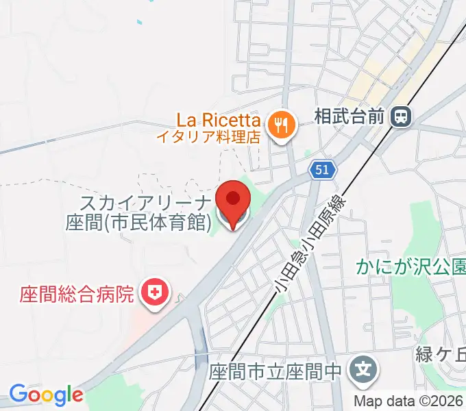スカイアリーナ座間の地図