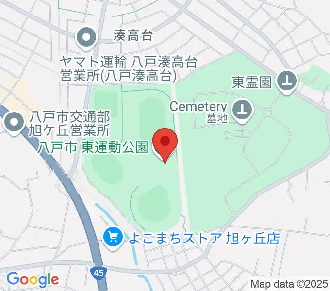 八戸市東体育館の地図