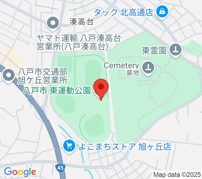 八戸市東体育館の地図