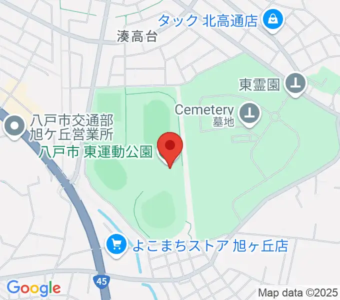 八戸市東体育館の地図