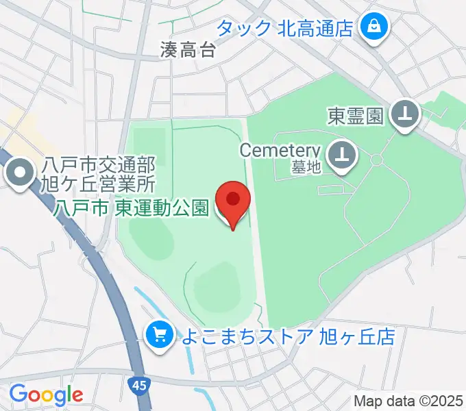 八戸市東体育館の地図