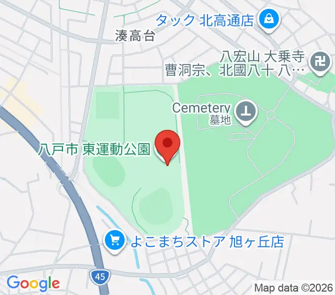 八戸市東体育館の地図