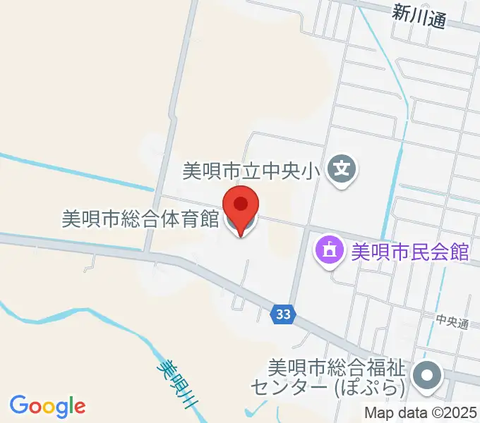 美唄市総合体育館の地図