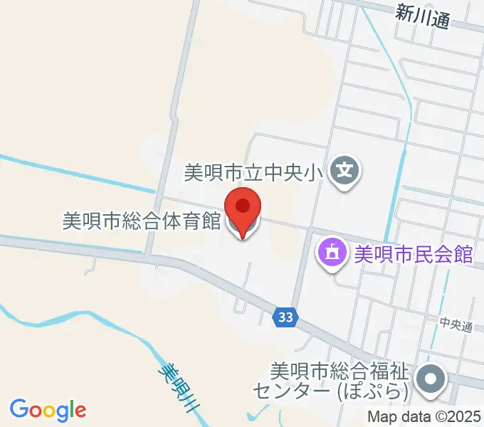 美唄市総合体育館の地図