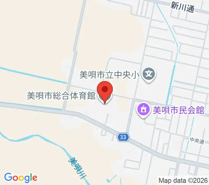 美唄市総合体育館の地図