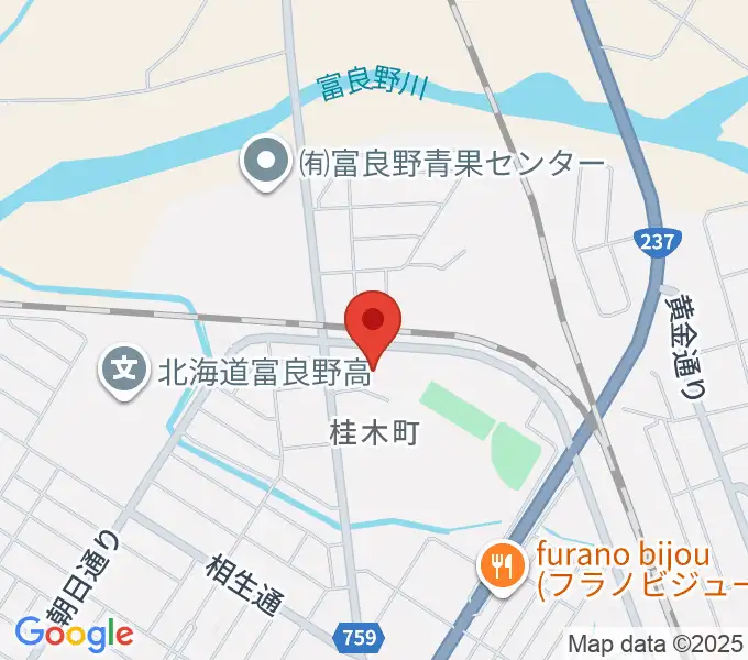 富良野スポーツセンターの地図
