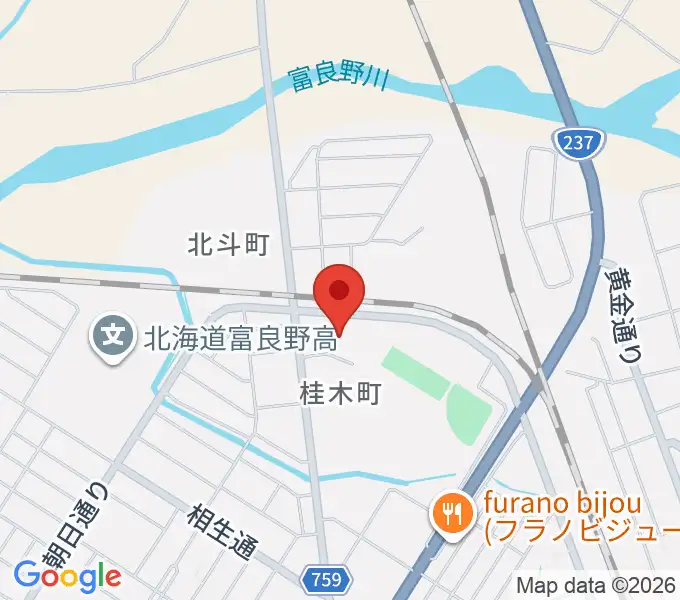 富良野スポーツセンターの地図