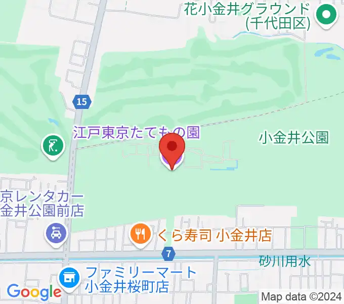 江戸東京たてもの園の地図