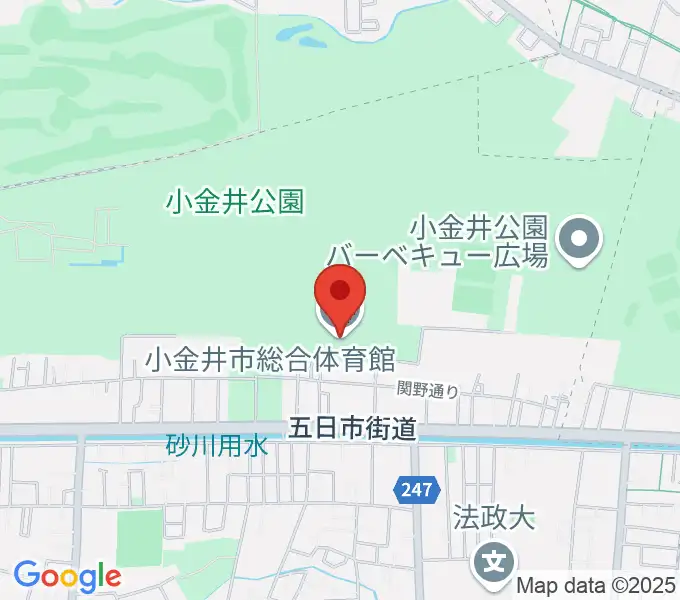 小金井市総合体育館の地図