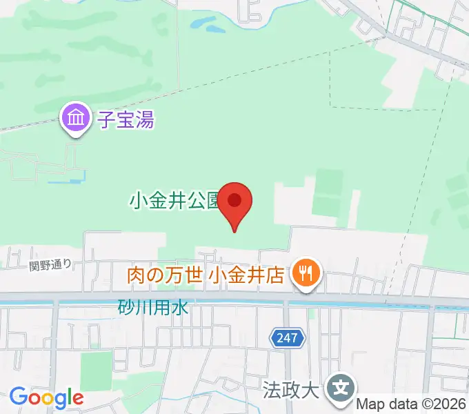 小金井市総合体育館の地図