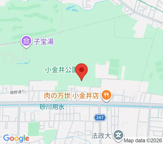 小金井市総合体育館の地図