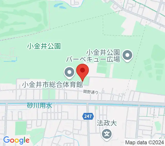 小金井公園弓道場の地図