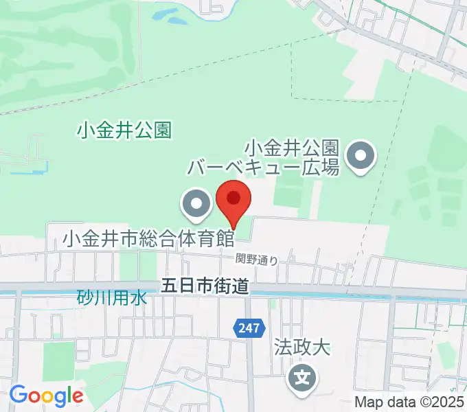 小金井公園弓道場の地図