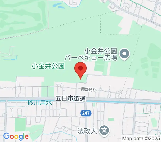 小金井公園弓道場の地図