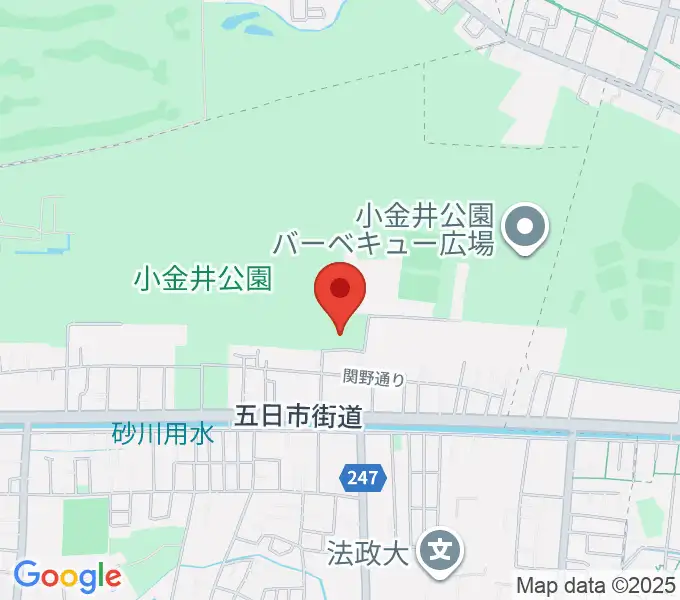小金井公園弓道場の地図