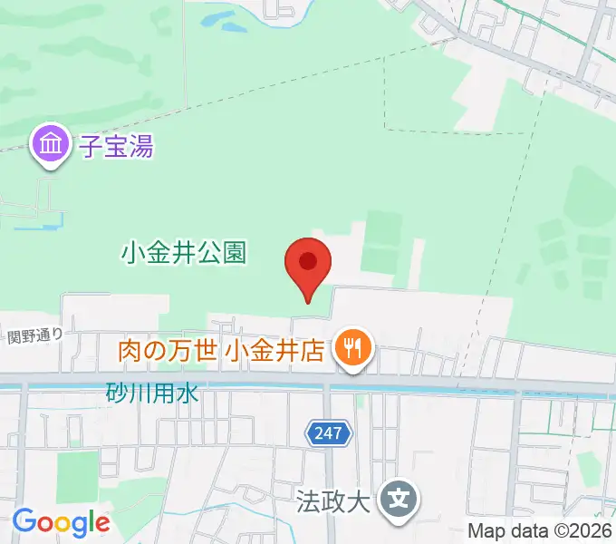 小金井公園弓道場の地図