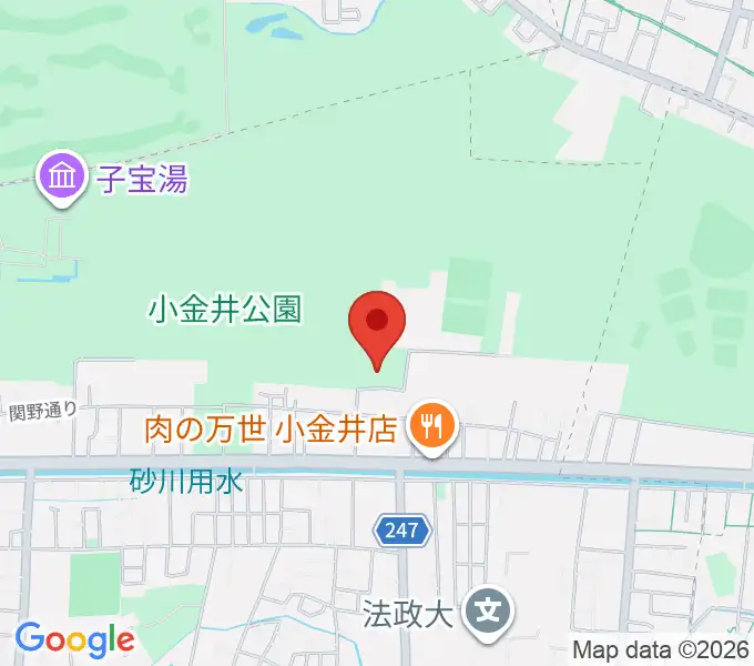 小金井公園弓道場の地図