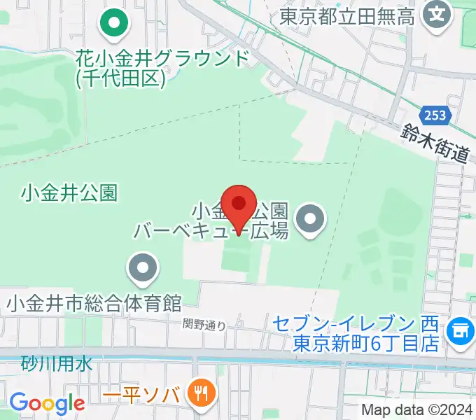 小金井公園多目的運動広場の地図