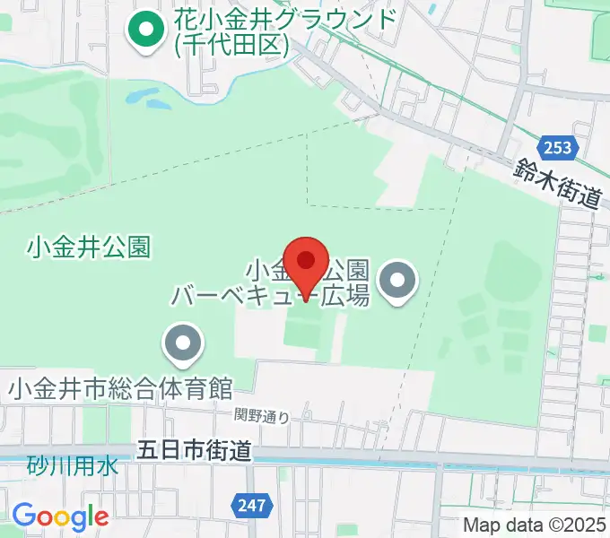 小金井公園多目的運動広場の地図