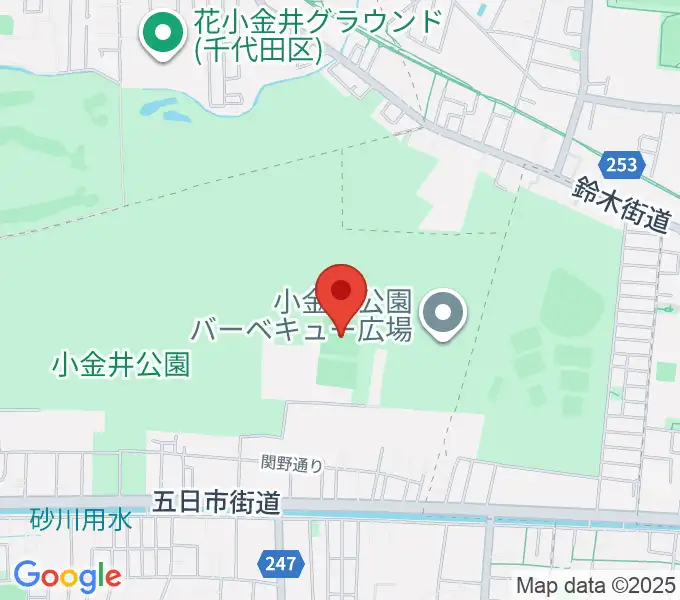 小金井公園多目的運動広場の地図