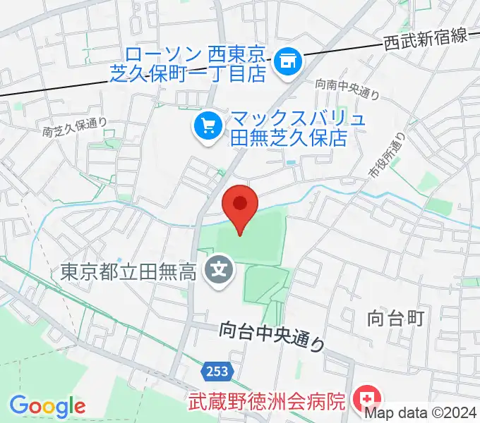 西東京市向台運動場の地図