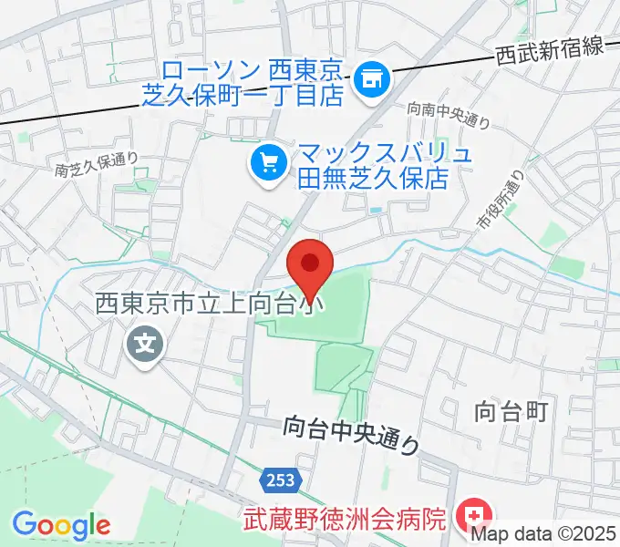 西東京市向台運動場の地図