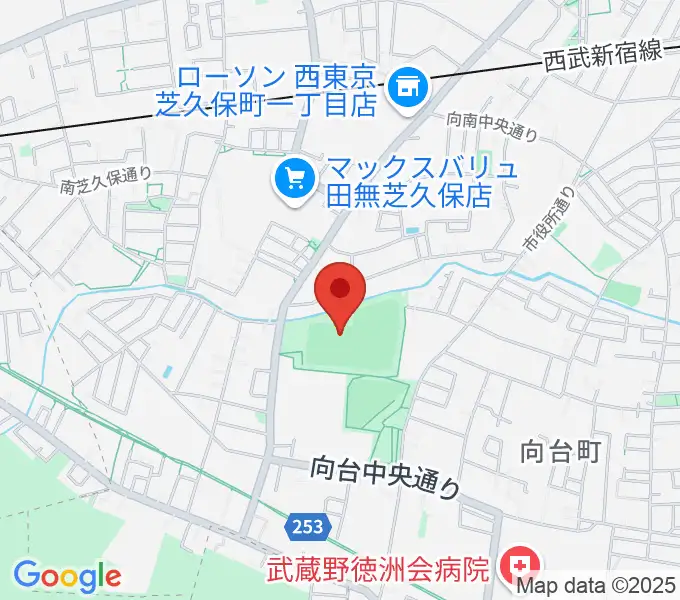 西東京市向台運動場の地図