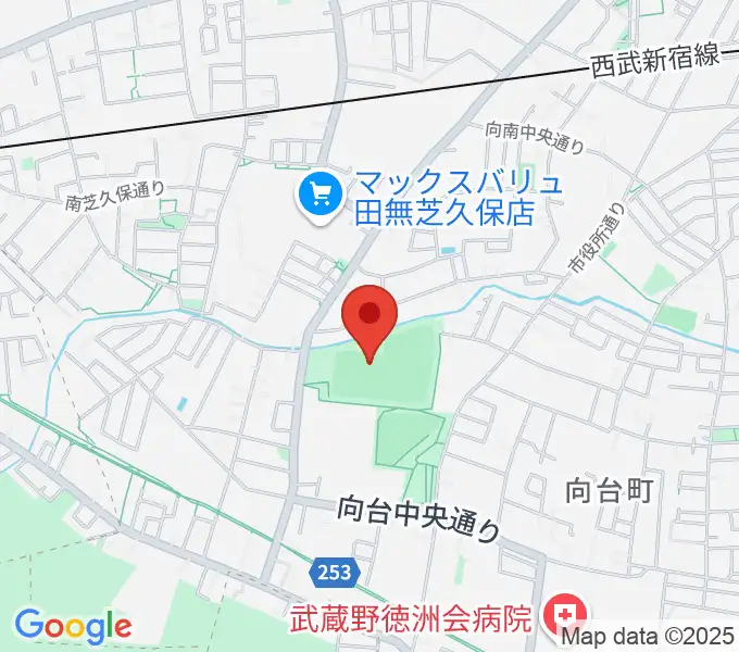 西東京市向台運動場の地図