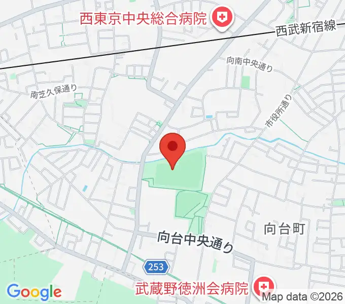 西東京市向台運動場の地図