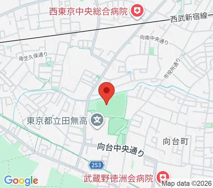 西東京市向台運動場の地図