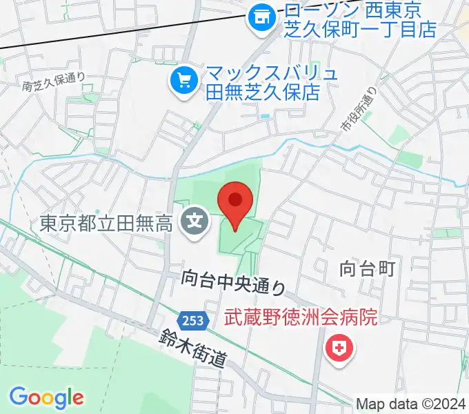 西東京市市民公園グラウンドの地図