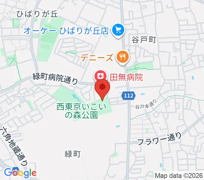 西東京いこいの森公園ボール広場の地図