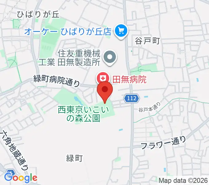 西東京いこいの森公園ボール広場の地図