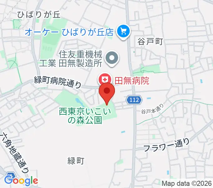 西東京いこいの森公園ボール広場の地図