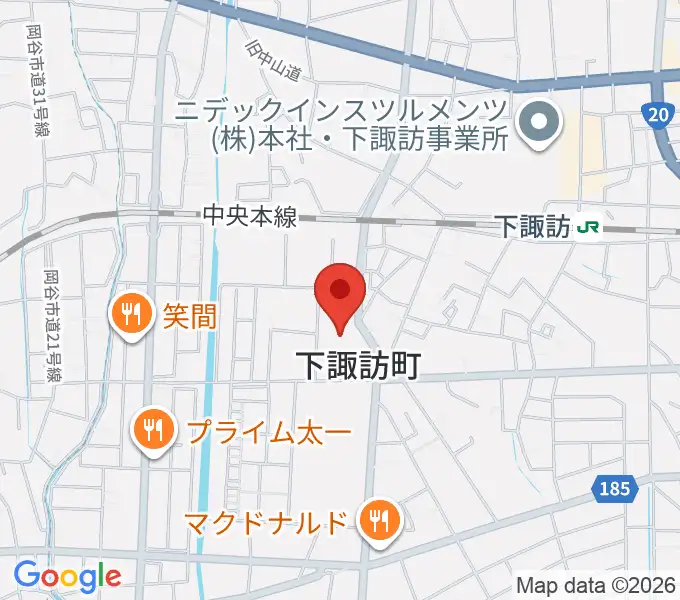 下諏訪総合文化センターの地図