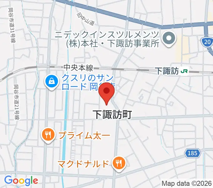 下諏訪総合文化センターの地図