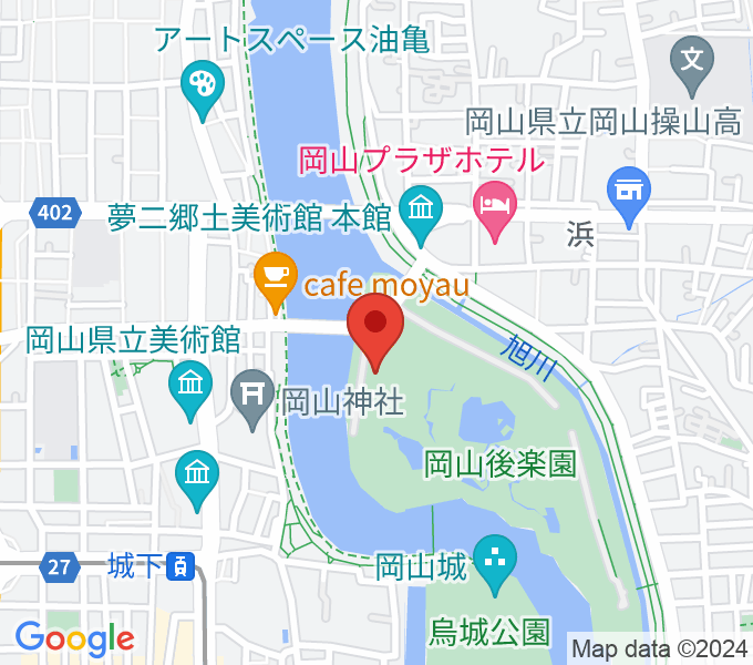 岡山県立博物館の地図