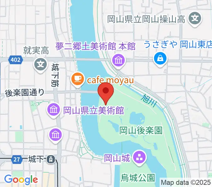 岡山県立博物館の地図