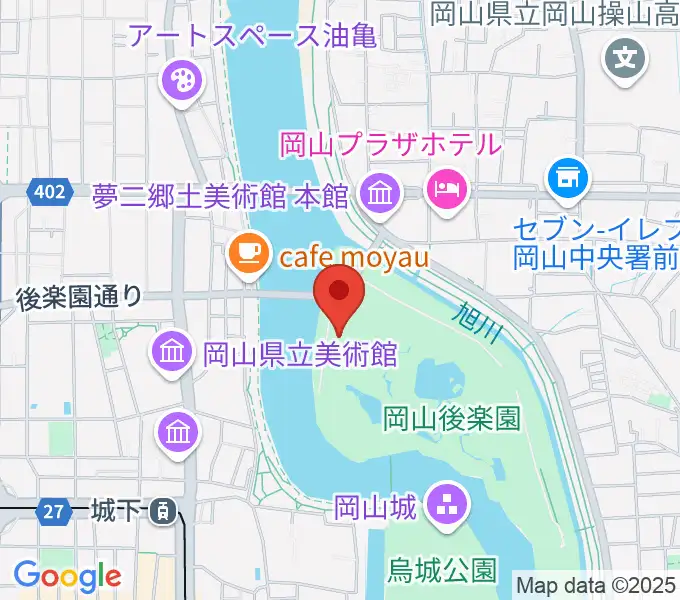 岡山県立博物館の地図