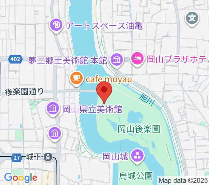 岡山県立博物館の地図