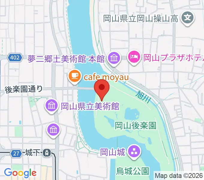 岡山県立博物館の地図