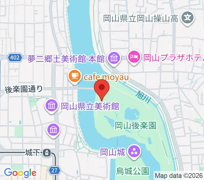 岡山県立博物館の地図