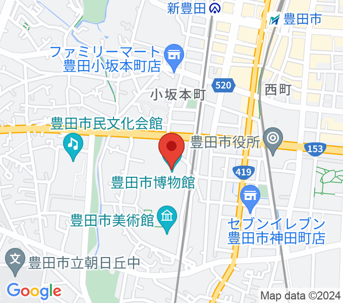 豊田市博物館の地図