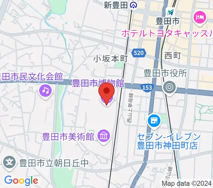 豊田市博物館の地図