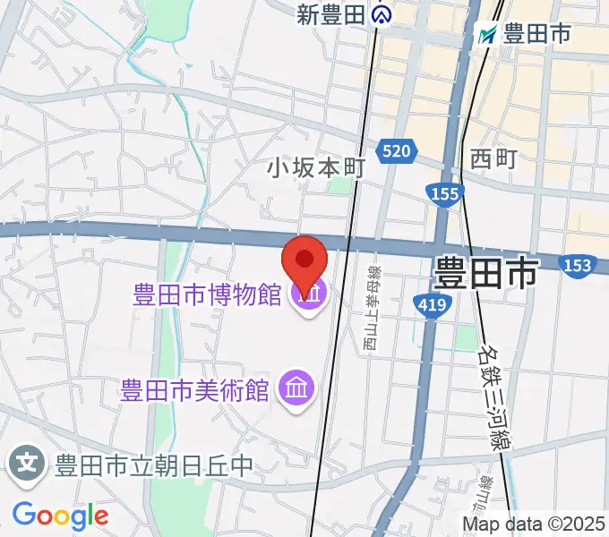 豊田市博物館の地図