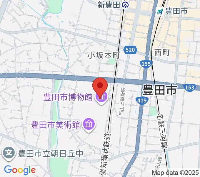 豊田市博物館の地図