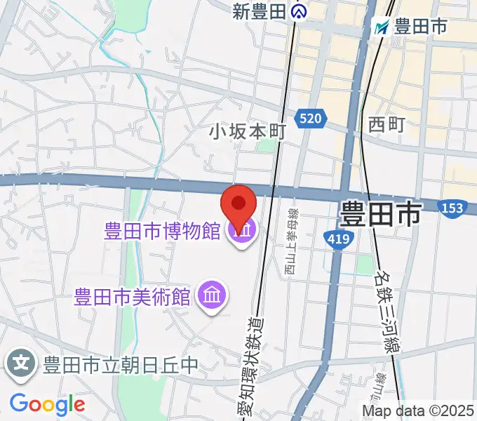 豊田市博物館の地図