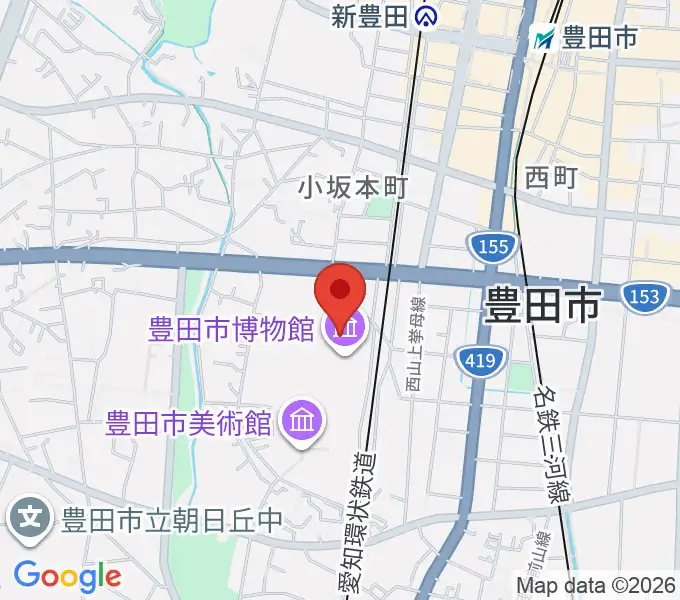 豊田市博物館の地図