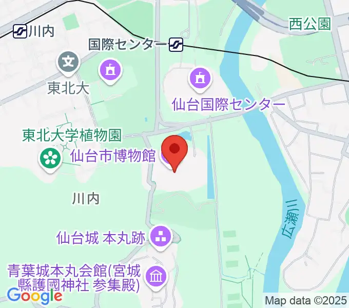 仙台市博物館の地図