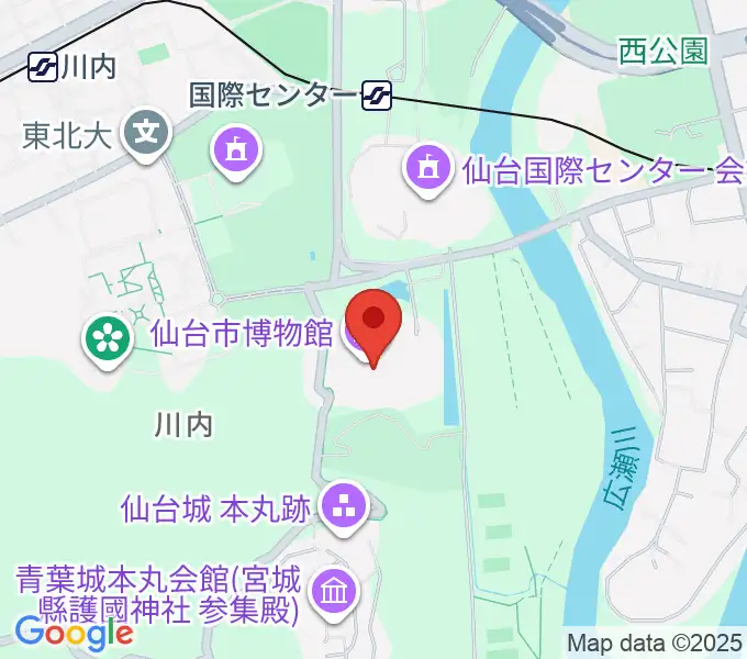 仙台市博物館の地図